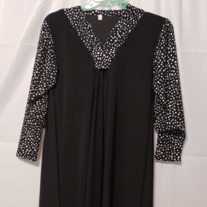 🎁VINTAGE 1990'S Black polka dot dress